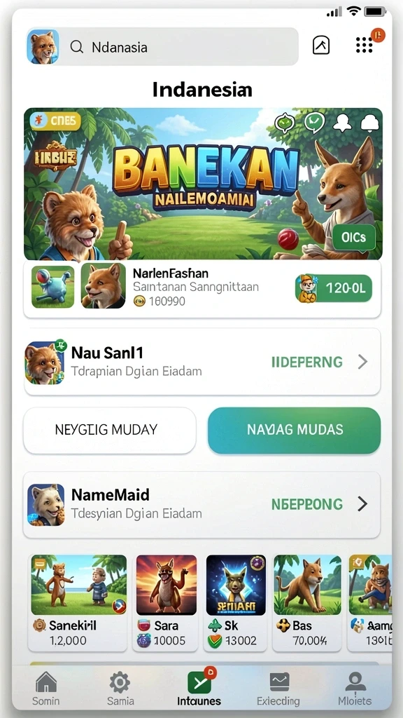 Tampilan karakter yang menarik dan berwarna.