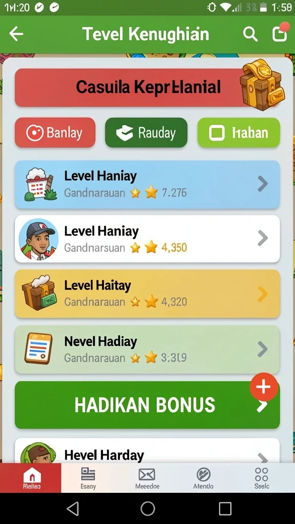 Mode permainan seru yang dapat dipilih.