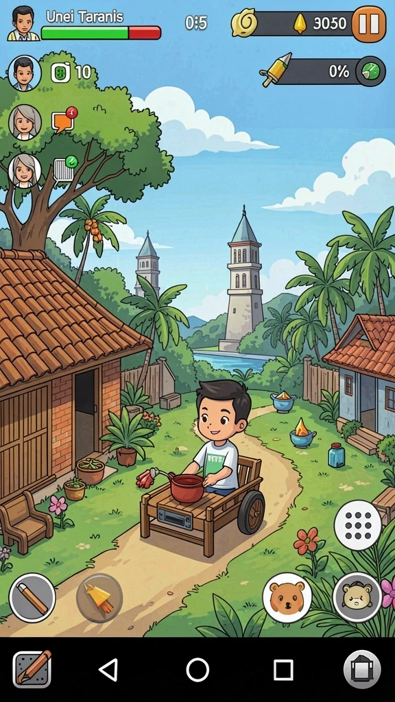 Screenshot menunjukkan pemain bersaing dalam level yang menantang.