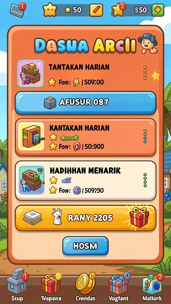 Teka-teki yang menantang di setiap level.