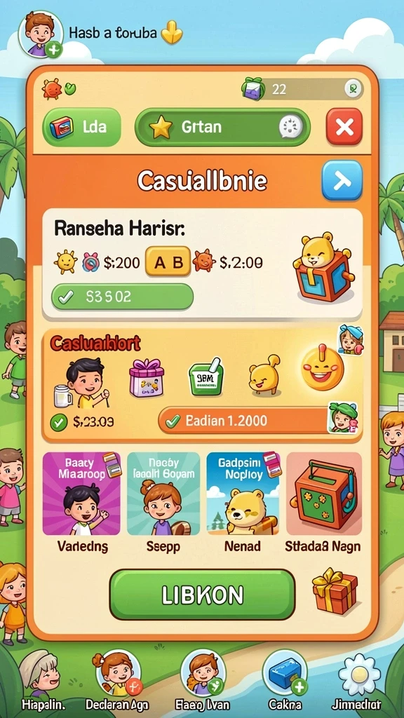 Grafik karakter yang detail dan penuh warna.