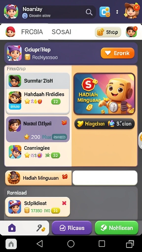 Karakter unik yang menambah keseruan permainan.