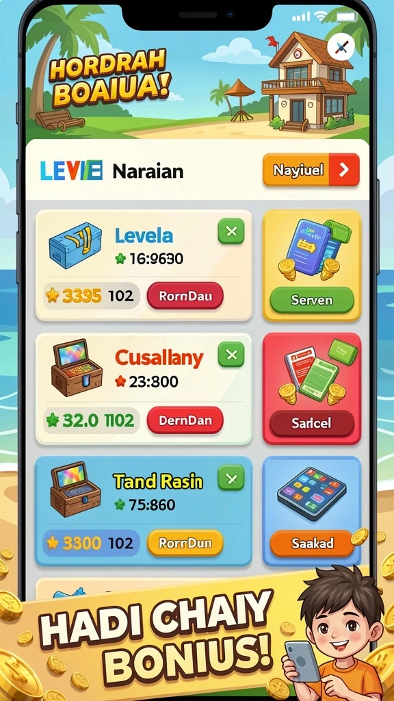 Berbagai tantangan menarik menanti di setiap level.